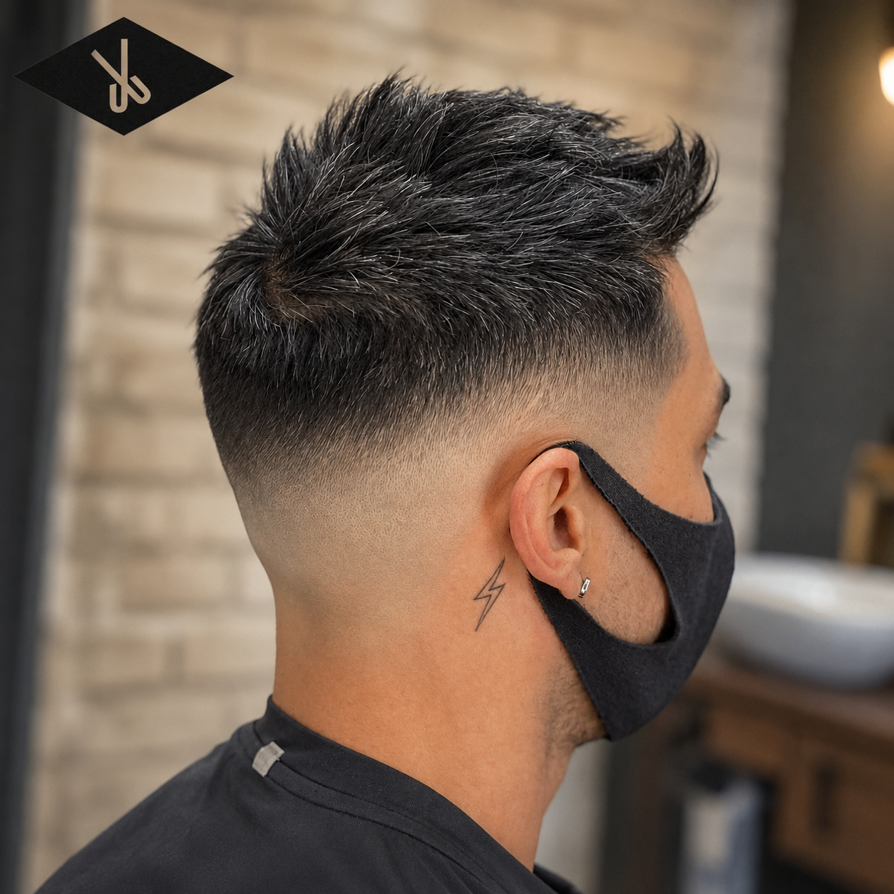Fade medio con acabado texturizado en la parte superior
